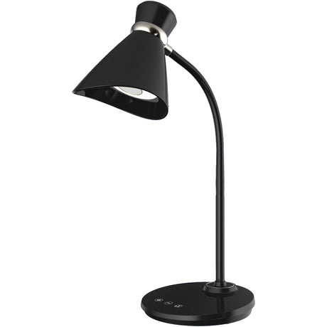 Desk Lamp, 6 W, LED, 16" Neck, Black