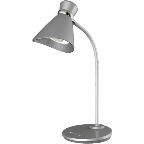 Desk Lamp, 6 W, LED, 16" Neck, Silver