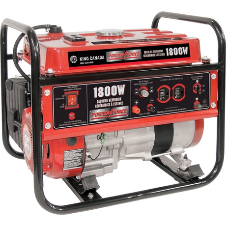Gasoline Generator, 1800 W Surge, 1400 W Rated, 120 V, 7 L Tank