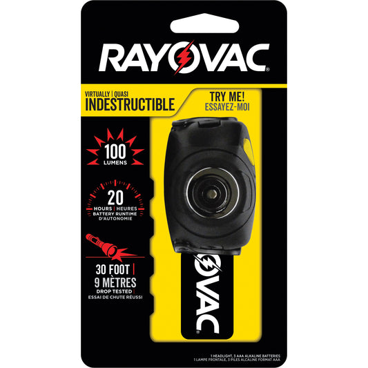 Virtually Indestructible Headlight, LED, 100 Lumens, 9 Hrs. Run Time, AAA Batteries