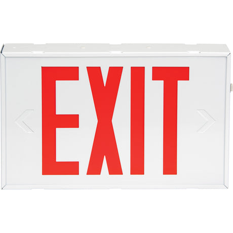 Exit Sign, LED, Battery Operated/Hardwired, 12-1/5" L x 7-1/2" W, English