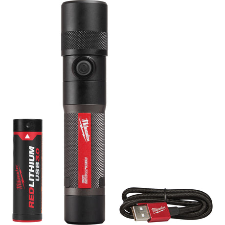 1100L Twist Focus Flashlight, LED, 1100 Lumens, Rechargeable Batteries