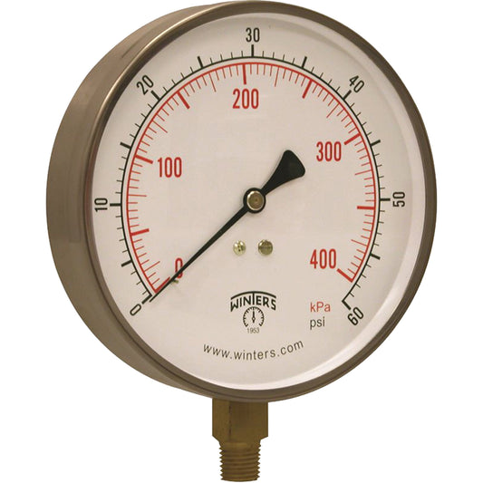 Stainless Steel Pressure Gauge, 2-1/2" , 30" Hg Vac., Bottom Mount, Liquid Filled Analogue