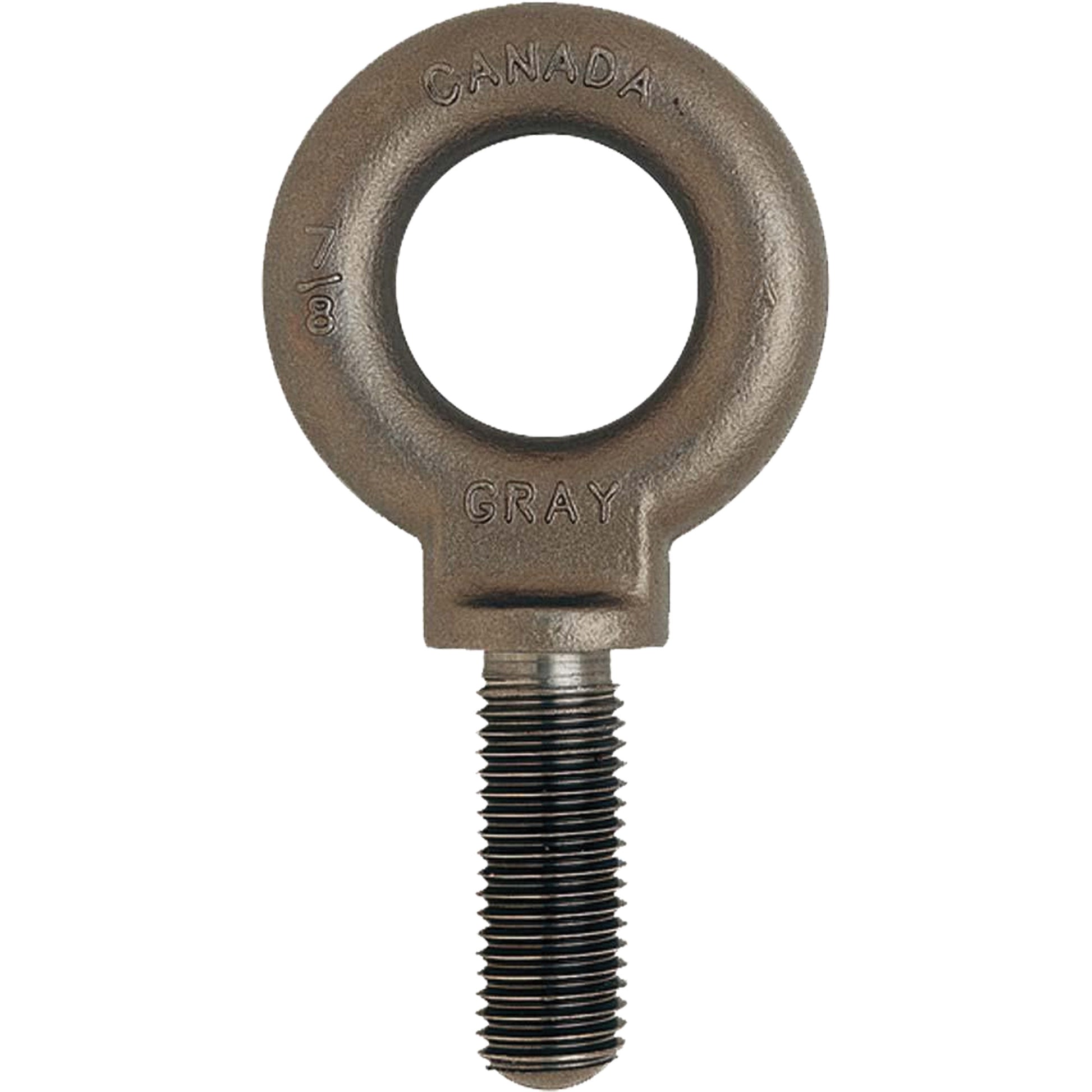 Eye Bolt, 3/4" Dia., 1" L, Uncoated Natural Finish, 650 lbs. (0.325 tons) Capacity