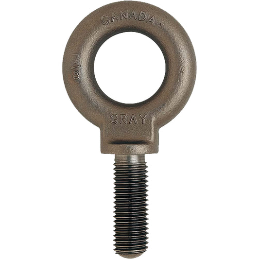 Eye Bolt, 3/4" Dia., 1" L, Uncoated Natural Finish, 650 lbs. (0.325 tons) Capacity