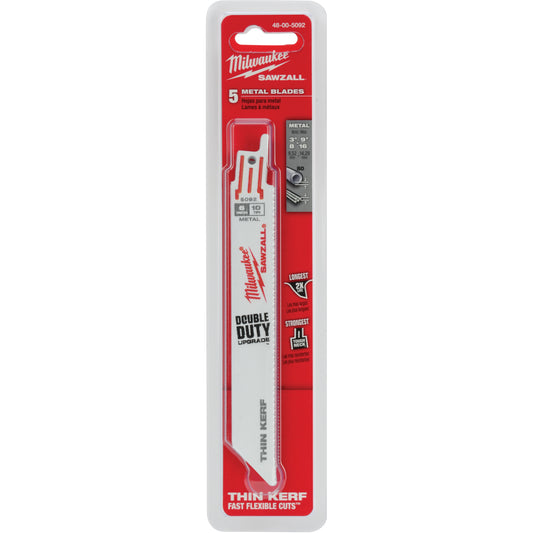 Sawzall® Metal-Cutting Blade, Bi-Metal, 10 TPI, 6" L