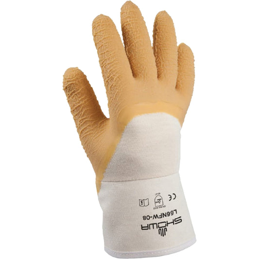 Showa L66NFW General-Purpose Gloves, 8/Small, Rubber Latex Coating, Cotton Shell